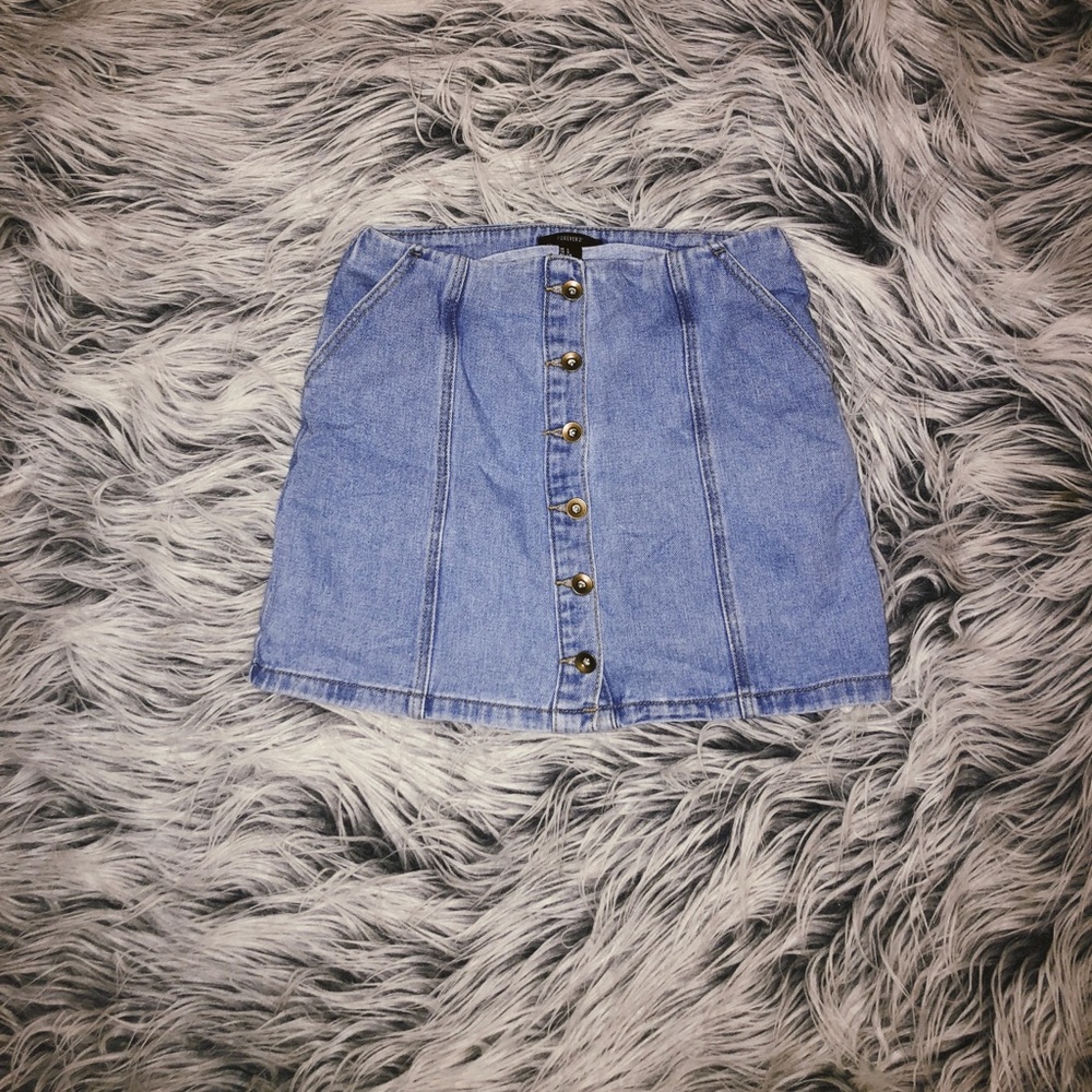 Button Up Skirt #forever21 #jean #skirt #buttons